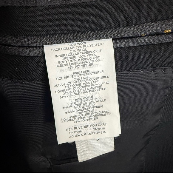 J. Crew & Ing. Loro Piana Black Suit Jacket 42R 100% Wool - Picture 8 of 12